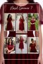 Women's Glittery Balloon Sleeve Midi Length Evening Dress Graduation Dress Burgundy - 8