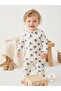Baby Boy Hat Printed, Long Sleeve Jumpsuit with Front Snap Fasteners