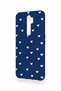 Oppo A9 2020 Compatible Mini White Heart Navy Blue Patterned Silicone Case - 4