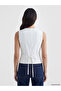 Lcw Studio Black V-Neck Striped Women's Classic Vest - 5