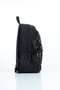 Vital Series Waterproof Black Crinkle Fabric Multi-Compartment Casual Backpack - Stylish School and Travel Bag with Plush Accessories - 4