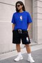 Unisex Printed Shorts Set Oversize Crew Neck Casual Comfortable Summer T-Shirt Shorts Combination Sports Set Mba - 2