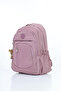Vital Series Water-Resistant Fuchsia Crinkle Fabric Multi-Compartment Casual Backpack - Stylish School and Travel Bag with Plush Accessories - 3