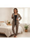 Women's Clothing Long Sleeve Leopard Pattern Dressing Gown Set Bb2665 - 4