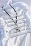 Silver Color Black Bead Zircon Stone Brass Star Model Vip Series Women's Necklace - 2