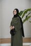Women's Embroidered Bat Sleeve Linen Dress - 3