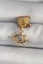 316L Steel Gold Color Hanging Zircon Stone Eye Model Nomination Charm