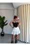 Premium Trend Lace Linen Ruffle Mini Skirt - 7
