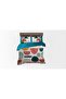 100% Cotton Printed Double Size Duvet Cover Set Graphic Multicolour 1 Duvet Cover 240x200 cm + 2 Pillow Covers 50x80 cm - 7