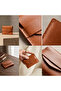 Kyoto genuine leather, handmade, pocket size credit card holder, tan - 2