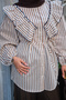 Women's Ruffle Detailed Double Line Detailed Shirt Mink - 5