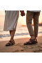 Genuine Leather Unisex Orthopedic Sandals Bitter Brown Soft Sole Velcro Comfort Summer Daily Slippers - 2