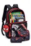 Set of 4, Boy's Patterned Primary School School Bag + Lunch Box + Pen Holder + Eraser Holder - 3