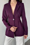 Mürdüm Gülseli Women's Lined Pleated Blazer Jacket - 3