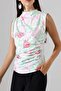 Women's Micro Digital Draped Sleeveless Blouse - 4
