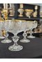 6-Person Bohemia Crystal Hand-Cut Golded Footed Ice Cream Serving Bowl Cup 200 ml - 4
