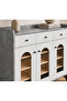 بوفيه تخزين مودرن 100×95 سم بأبواب زجاج - 5