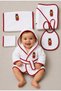 Newborn Embroidered Baby Bathrobe Set 5 Pieces Compatible with 0-2 Years Old 100% Cotton Curly Towels - Baby - 2