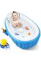 Foldable Inflatable Baby Bathtub with Soft Cushion & Built-in Drain Plug