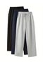 Set of 3/Pack Unisex Men'S/Women's Regular Fit/Comfortable Cut/Comfortable Fit Multi-Color Pipe/Straight Leg Sweatpants - 4