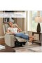 AFIFA Home Furniture Grey Recliner Chair – Lazy Sofa Chair with Manual Pull Handle, Side Pocket, 360° Swivel Rocking Motion Armchair, Velvet Sofa Fabric Recliner Sofa Single Sofa Living Room, Office - 4