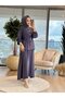 4301 بدلة مودال مع تنورة ذات أطراف مطاطية على الجانبين، لون أنثراسايت - 2