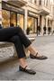 027-147 Tulle Stone Embroidered Comfortable Flexible Buckle Strap Closed Toe Women's Ballerinas - 3