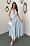 Halter Neck Linen Dress - 4