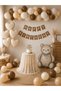 Bohemian Birthday Decoration Set Teddy Bear Foil Balloon, Heart Foil Balloon, Happy Birthday Banner and Latex Balloons