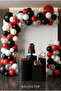 Black & Red Birthday Balloon Set 20-Piece Black Red White Gold Confetti Party Decoration - 2