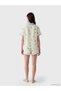 Vizyon New Season Shirt Collar Printed Women's Shorts Pajama Set - 4