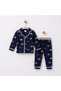 100% Cotton Long Sleeve Buttoned Car Patterned Soft Textured Bottom Top Girls Boys Unisex Baby Pajama Set - 2