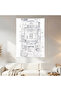 R2-D2 Blueprint Wall Covering Wall Tapestry First Quality Satin Fabric Poster - 2
