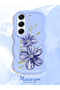 Tecno Camon 40 Pro 5g Compatible Case Camera Protector Blue Silicone Couple Phone Case Floral Pattern - 2