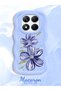 Redmi Note 14 Pro 4g Compatible Case Camera Protector Blue Silicone Couple Phone Case Floral Pattern - 2