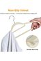 Velvet Clothes Hangers,360 Degree Rotatable Hook, Beige 43 cm, Set of 10 - 5