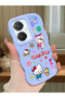 Vivo Y27 Compatible Case Camera Protector Blue Silicone Couple Phone Case Kitty Pattern