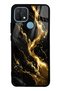 Oppo A15 Obsidian Gold Flow Design Glossy Phone Case
