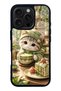 iPhone 16 Pro Matcha Kitty Café Design Glossy Phone Case