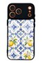 iPhone 17 Pro Glossy Phone Case with Sapphire Lemon Tiles Design