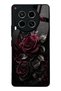 Tecno Camon 30 Obsidian Glossy Phone Case with Burgundy Roses Design