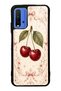 Xiaomi Redmi 9t Glossy Phone Case with Vintage Cherry Blossom Design