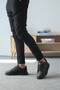 Kb-Ph-2 Kuback Black Leather Black Gel Sole Lace-Up Casual Men's Shoes - 6