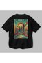 Italy 2 Black Oversize Country City Back Printed Unisex T-Shirt 100% Cotton Premium - 3