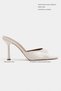 Renata Beige Patent Leather Open Toe Women's Thin Heeled Slippers - 2
