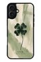 iPhone 16 Plus Glossy Phone Case with Lucky Sage Clover Design
