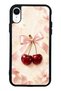 iPhone Xr Cherry Pearl Ribbon Design Glossy Phone Case