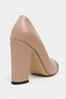 Emily Ten Matte Black Toe Detailed Closed Back Thick Heeled Women's Shoes - 5