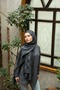 Talia Jacquard Ef Detailed Jacquard Shawl - Anthracite - 2