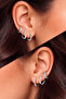 Silver Color Steel Beaded and Heart Shaped 6-Piece Hoop Earring Set - 2